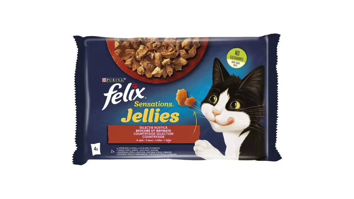 Hrana umeda pentru pisici, Felix Sensations, Selectie rustica, 4 x 85g