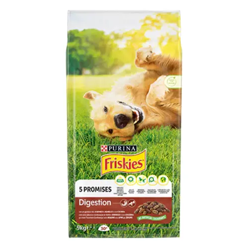 Hrana uscata pentru caini adulti Friskies Digestion Dog Vita,Miel si Cicoare, 9 kg