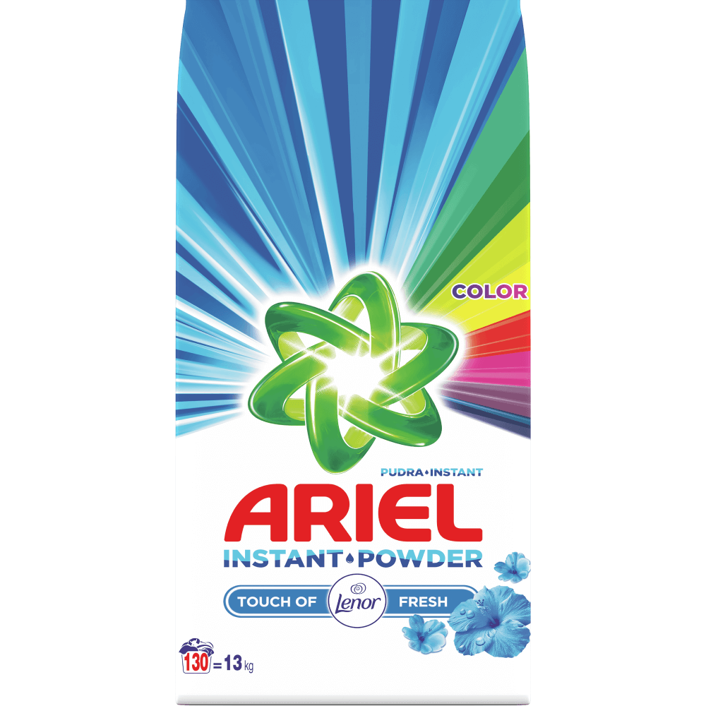 Detergent automat pudra, Ariel Touch of Lenor Color, 130 spalari, 13 kg 