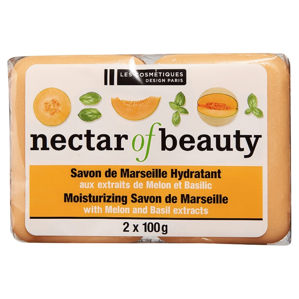 Sapun de Marsilia cu pepene galben si busuioc Nectar of Beauty Les Cosmetiques 2x100g