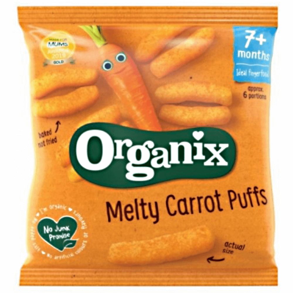 Sticksuri ecologice din porumb expandat cu morcovi Organix Finger Foods 20g