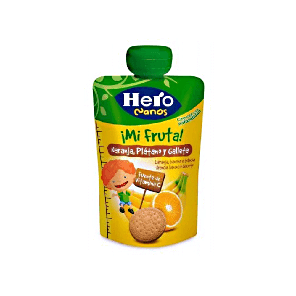 Desert cu fructe si biscuiti Hero Nanos 100g