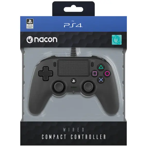 Controller cu fir Nacon Compact pentru Playstation 4, Negru