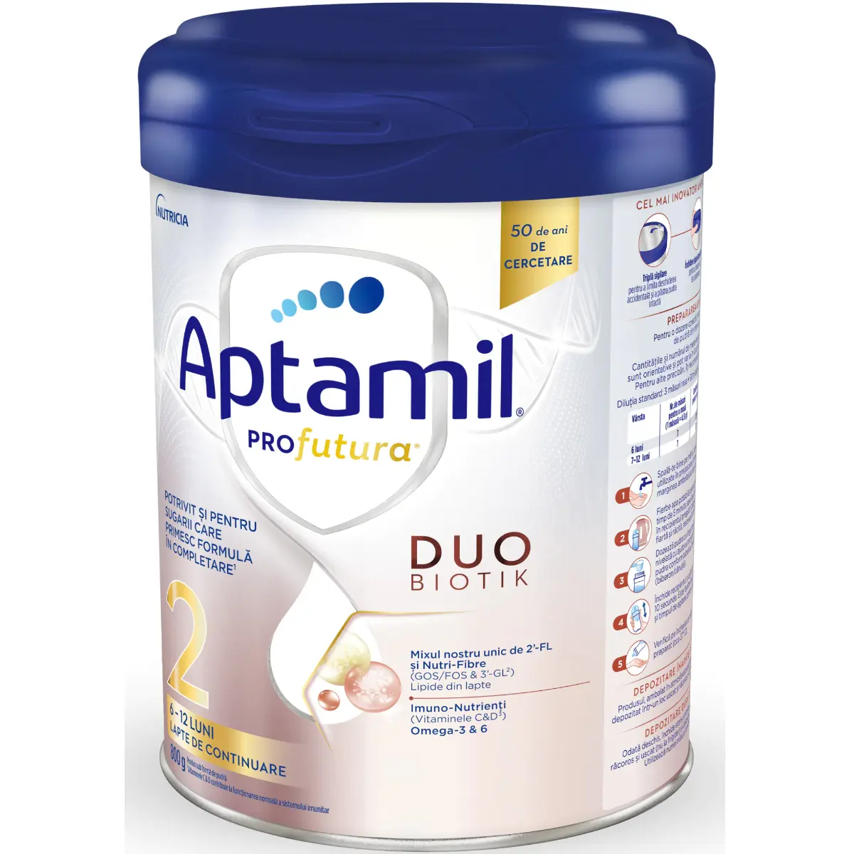 Lapte praf Aptamil formula de lapte Profutura Duobiotik 2, 800g