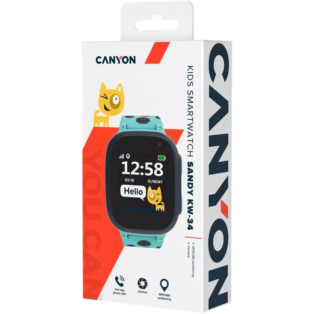 Smartwatch pentru copii Canyon Sandy KW-34, Albastru