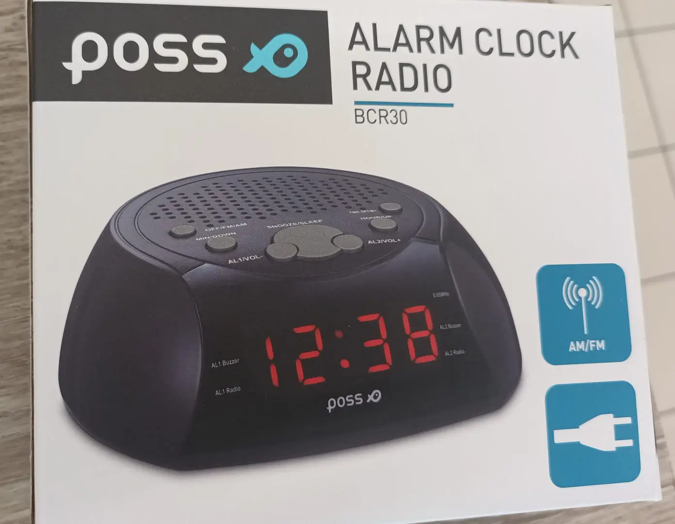 Radio ceas Poss BCR30, Negru