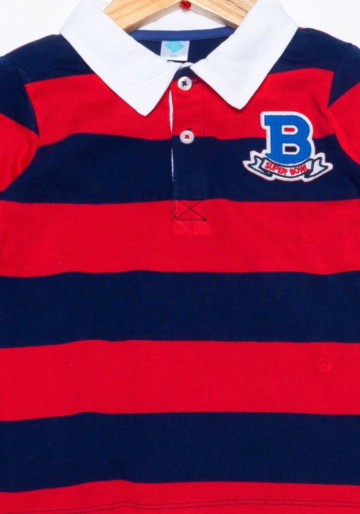 Tricou polo maneca lunga bebe 6/36 luni