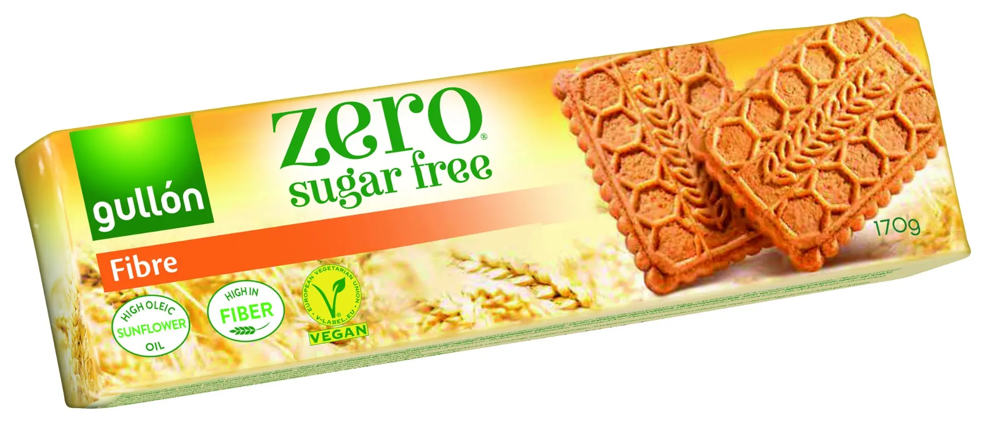 Biscuiti cu fibre vegetale, fara zahar, Gullon 170g
