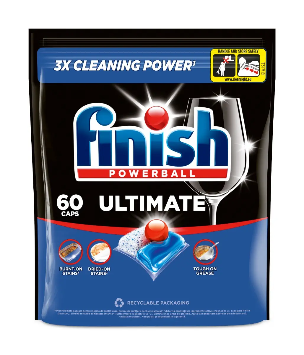 Detergent Finish Ultimate All in 1 capsule pentru masina de spalat vase, 60 spalari