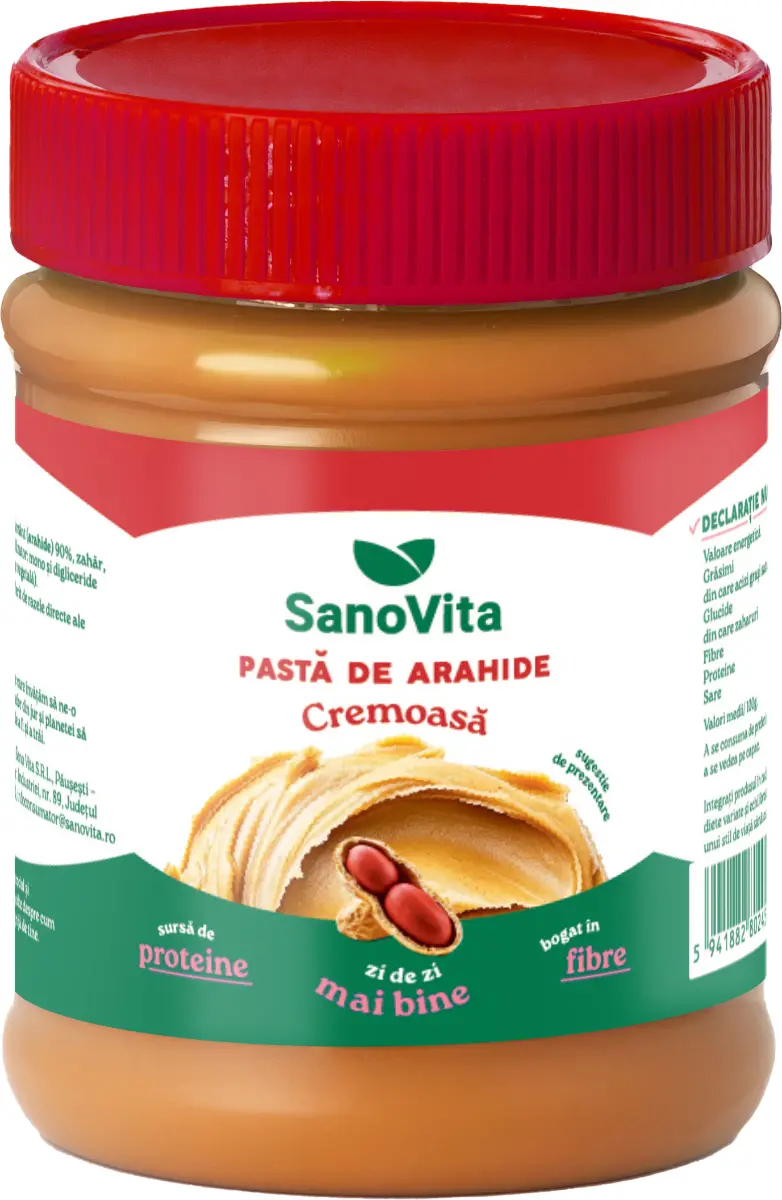 Unt de arahide cremos SanoVita 375g