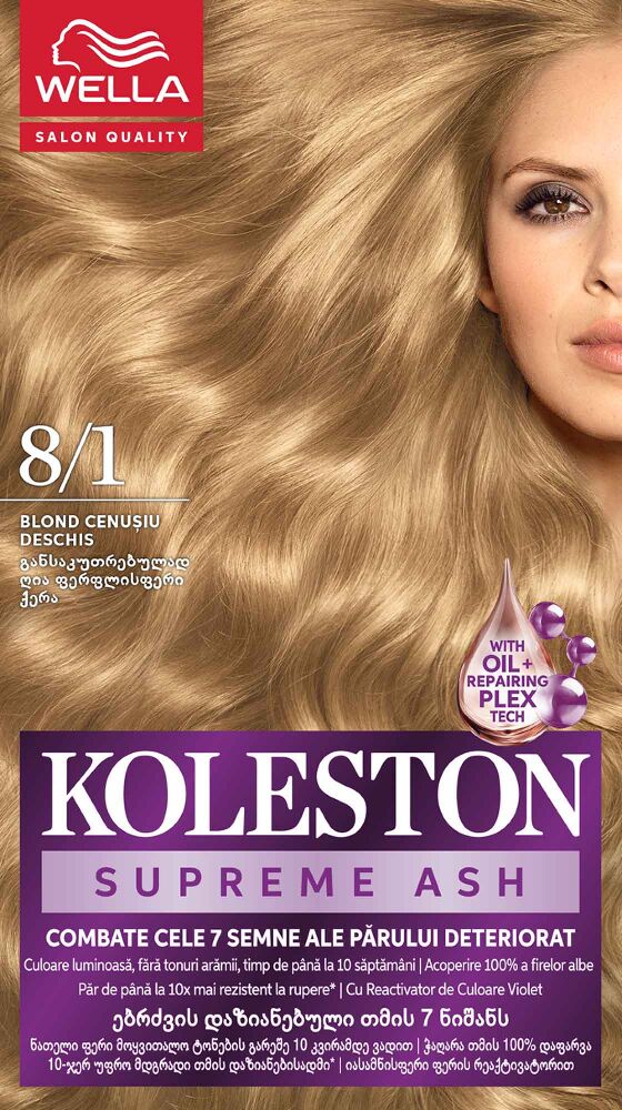 Vopsea De Par Koleston Supreme 8/1 Blond Cenusiu Deschis