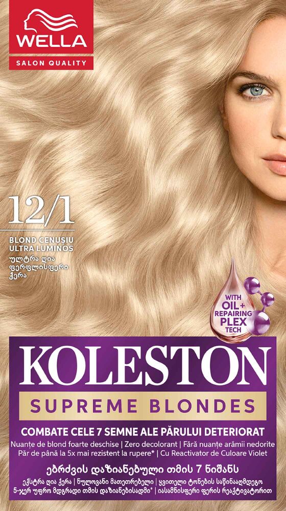 Vopsea De Par Koleston Supreme 12/1 Blond Cenusiu Luminos