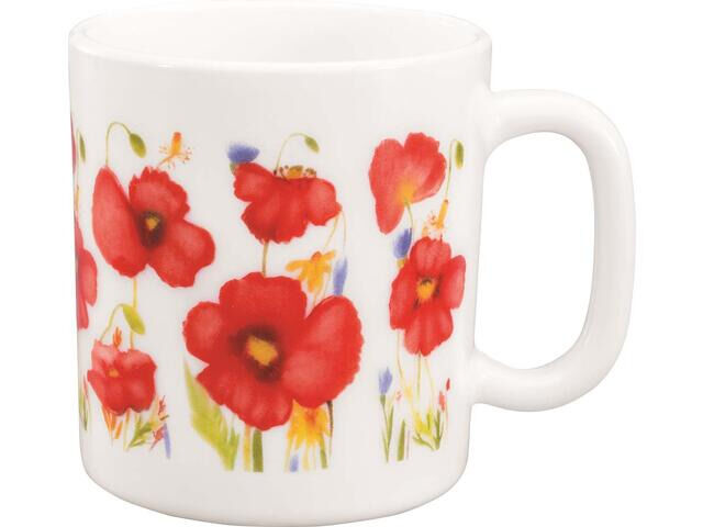 Cana lapte Maison d'Amelie, model maci, opal, 250 ml,  Alb cu decor