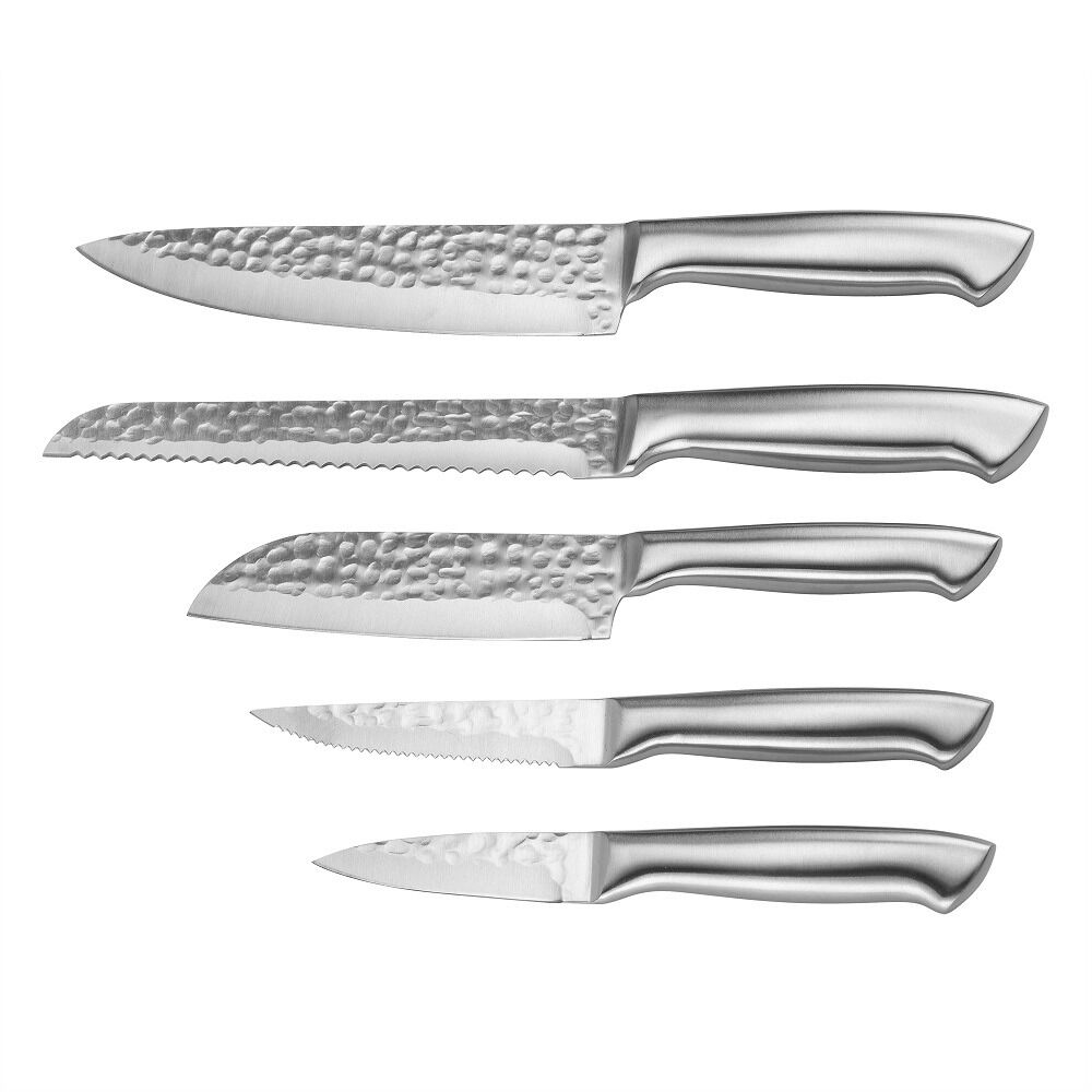 Set 5 cutite monobloc Carrefour Home, inox, Argintiu