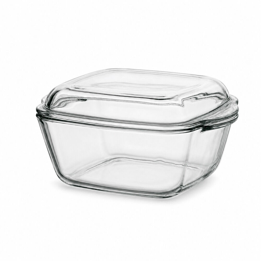Vas patrat pentru airfryer Pasabahce, sticla, 1 L, Transparent