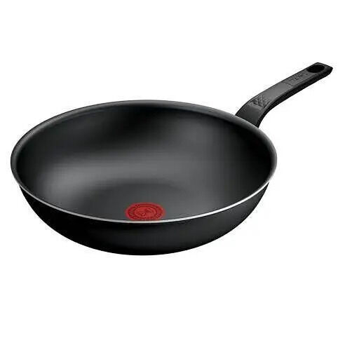 Tigaie wok Tefal Simple Chef B5731902, aluminiu, 28 cm, Negru