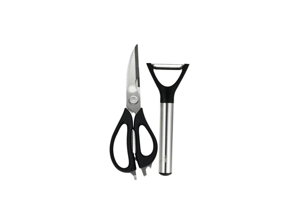 Set foarfeca si decojitor Bergner Elite, inox, Argintiu/Negru