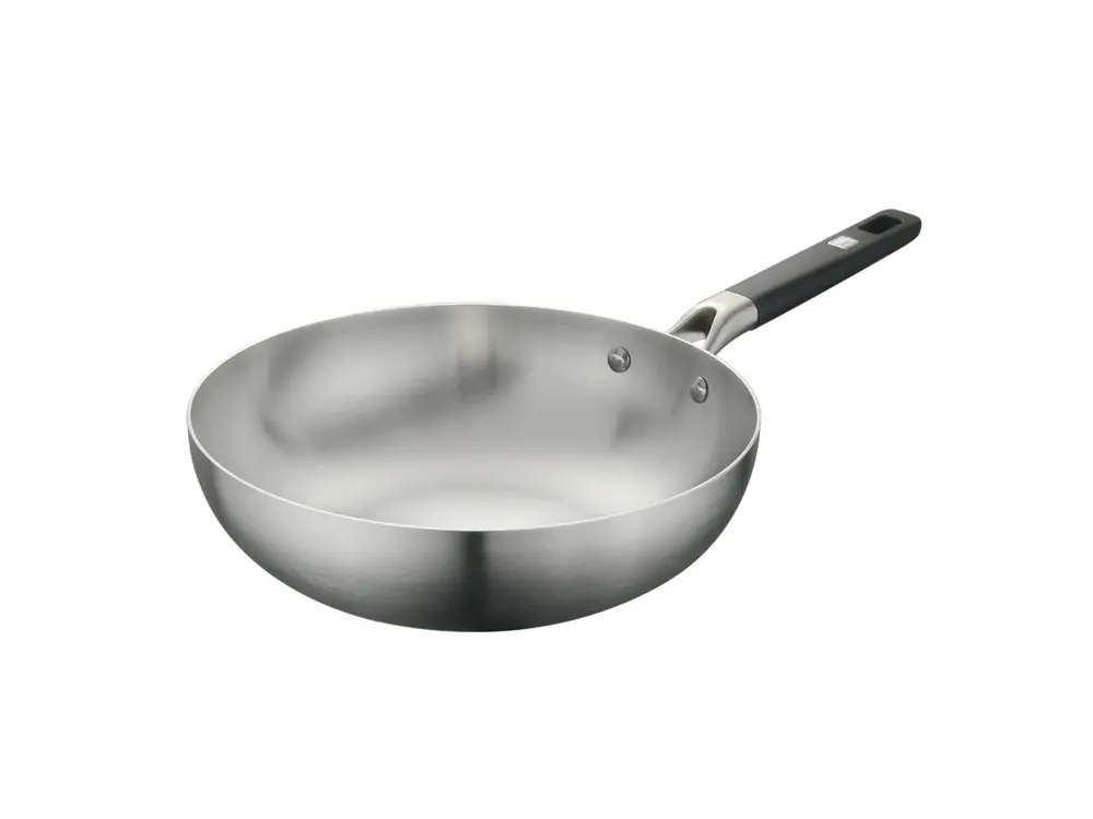 Tigaie wok Bergner Elite, inox, 28 cm, Argintiu