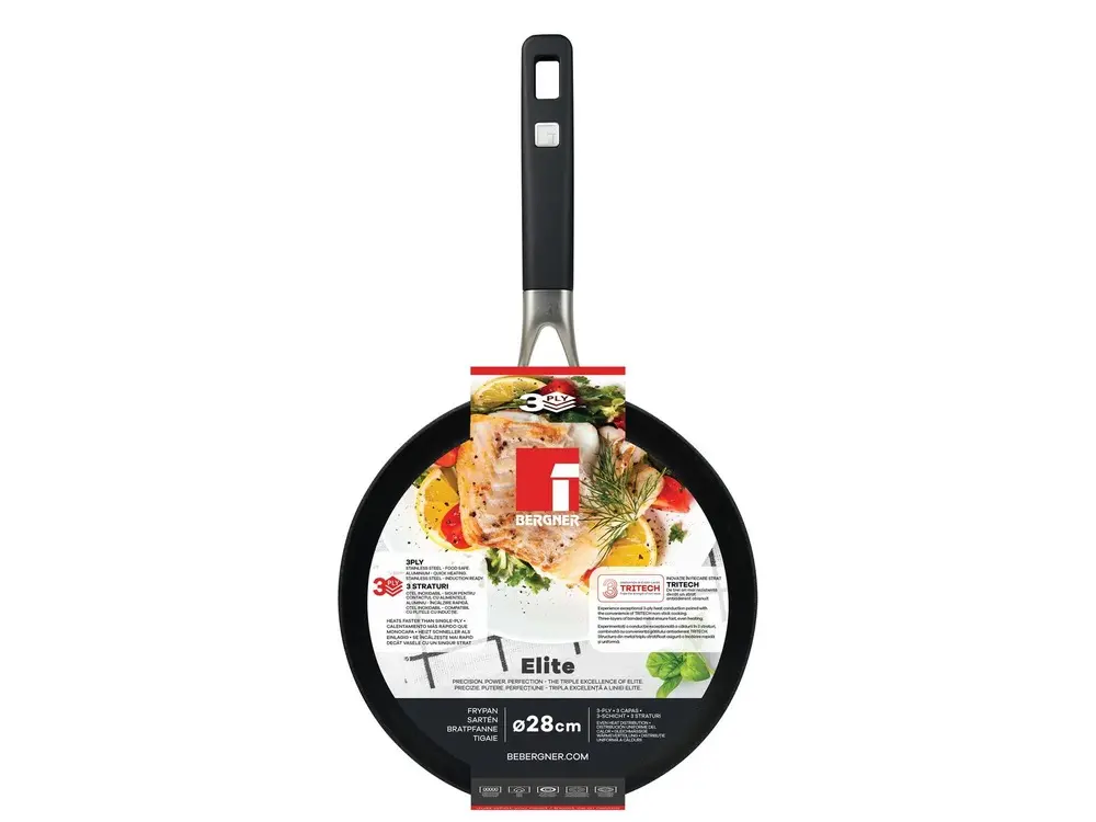 Tigaie Bergner Elite, inox, 28 cm, Argintiu