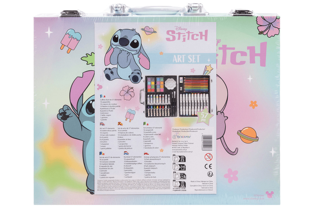 Servieta creatie artistica Beniamin Stitch, 57 piese, Multicolor