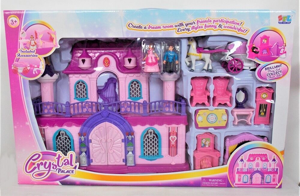 Castel cu mobilier si accesorii, plastic, Multicolor