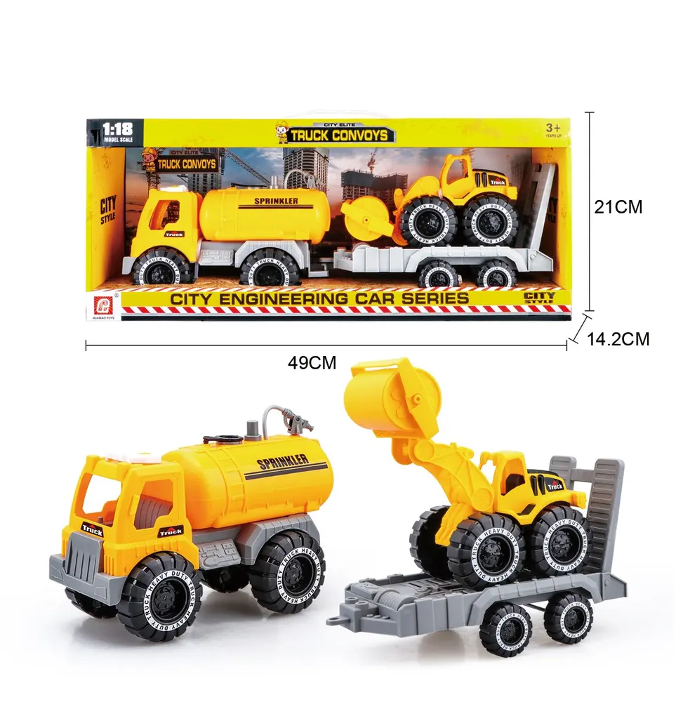 Cisterna cu excavator si remorca