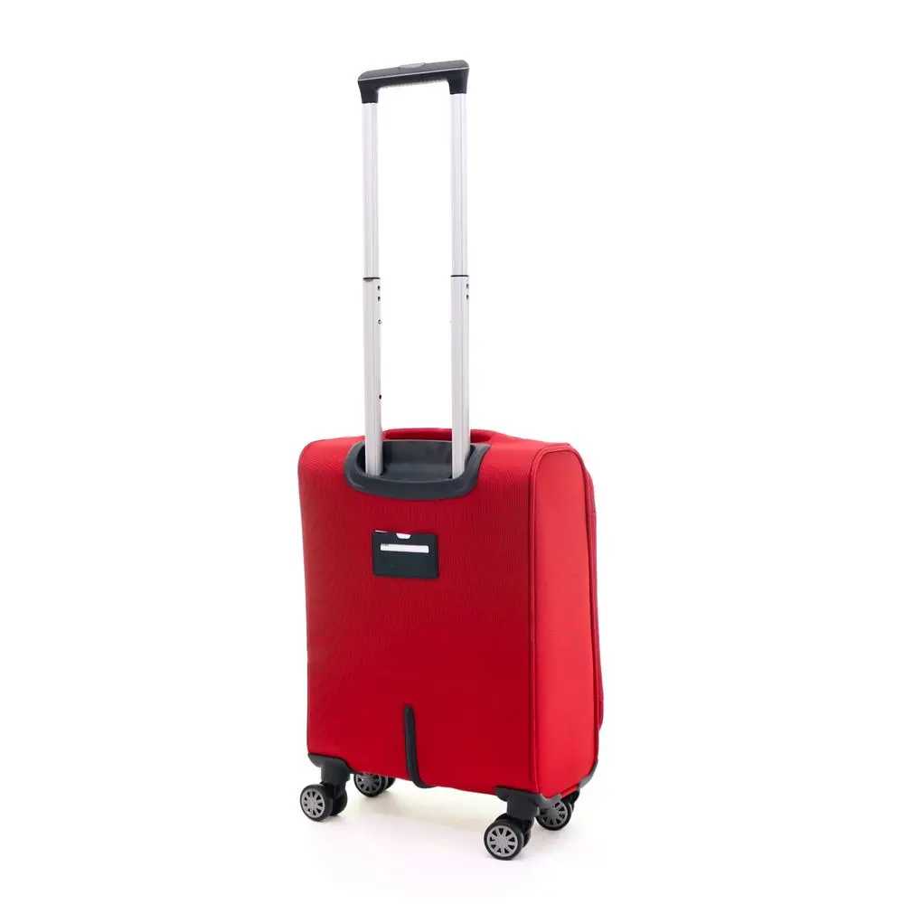 Troler cu 4 roti duble Ella Icon Petra, poliester, 55x36x24 cm, Rosu