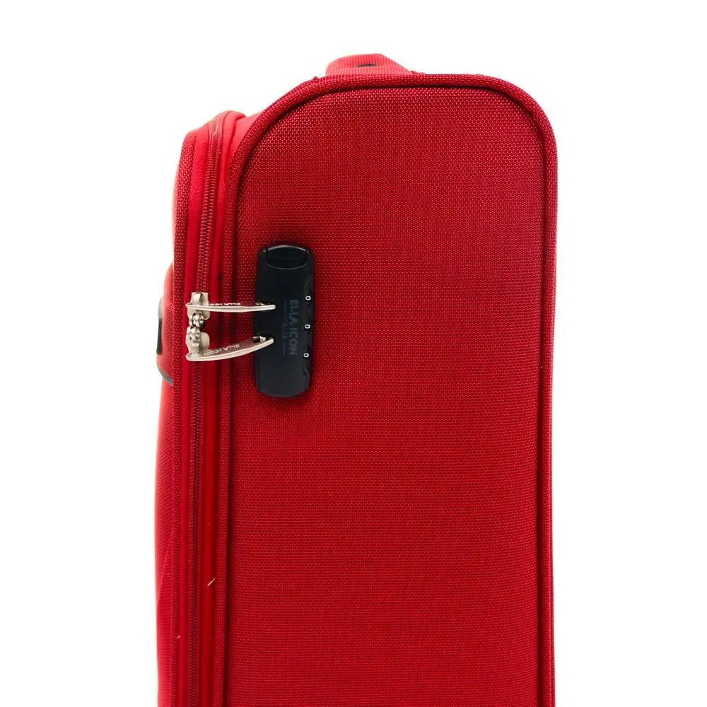 Troler cu 4 roti duble Ella Icon Petra, poliester, 55x36x24 cm, Rosu