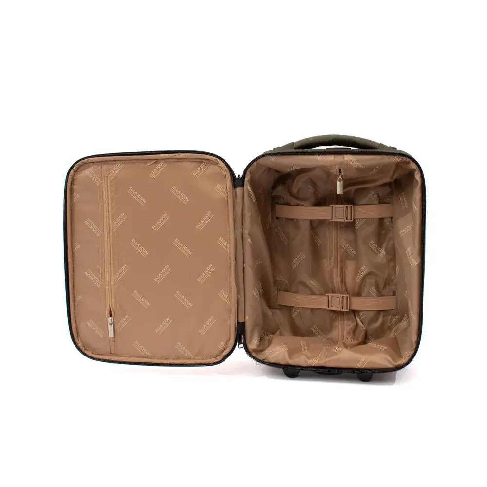 Troler cu 2 roti si maner telescopic Ella Icon Shadow, 40 cm, Verde/Kaki