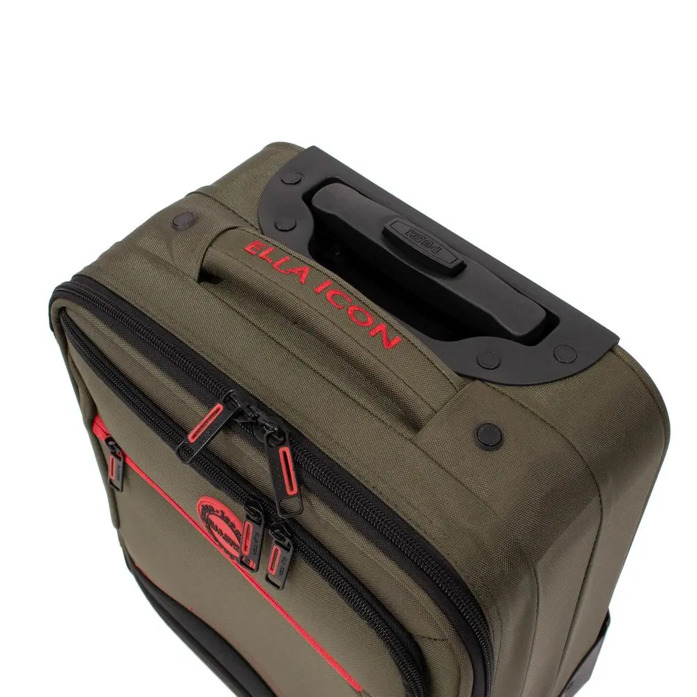 Troler cu 2 roti si maner telescopic Ella Icon Shadow, 40 cm, Verde/Kaki