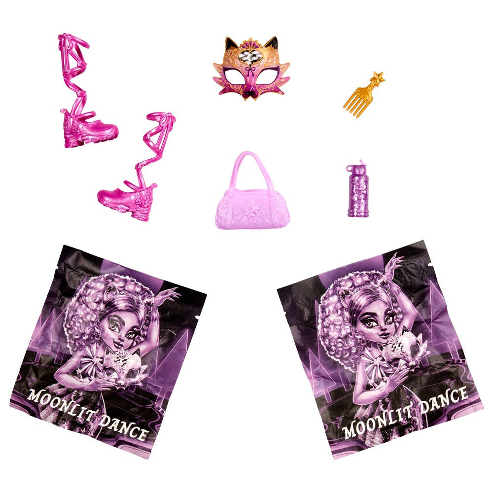 Papusa surpriza cu 5 accesorii Monster High Buried Secrets HYV64, 4 modele, Multicolor