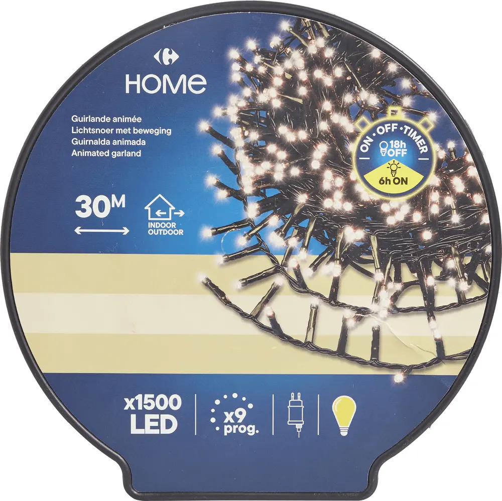 Instalatie Craciun Carrefour, 1500 LED-uri, 30 m, Chihlimbar