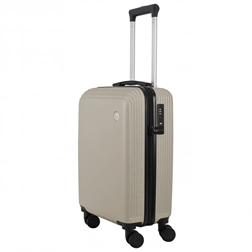 Troler cu 8 roti Carrefour New York, 55x35x20 cm, ABS, Sampanie