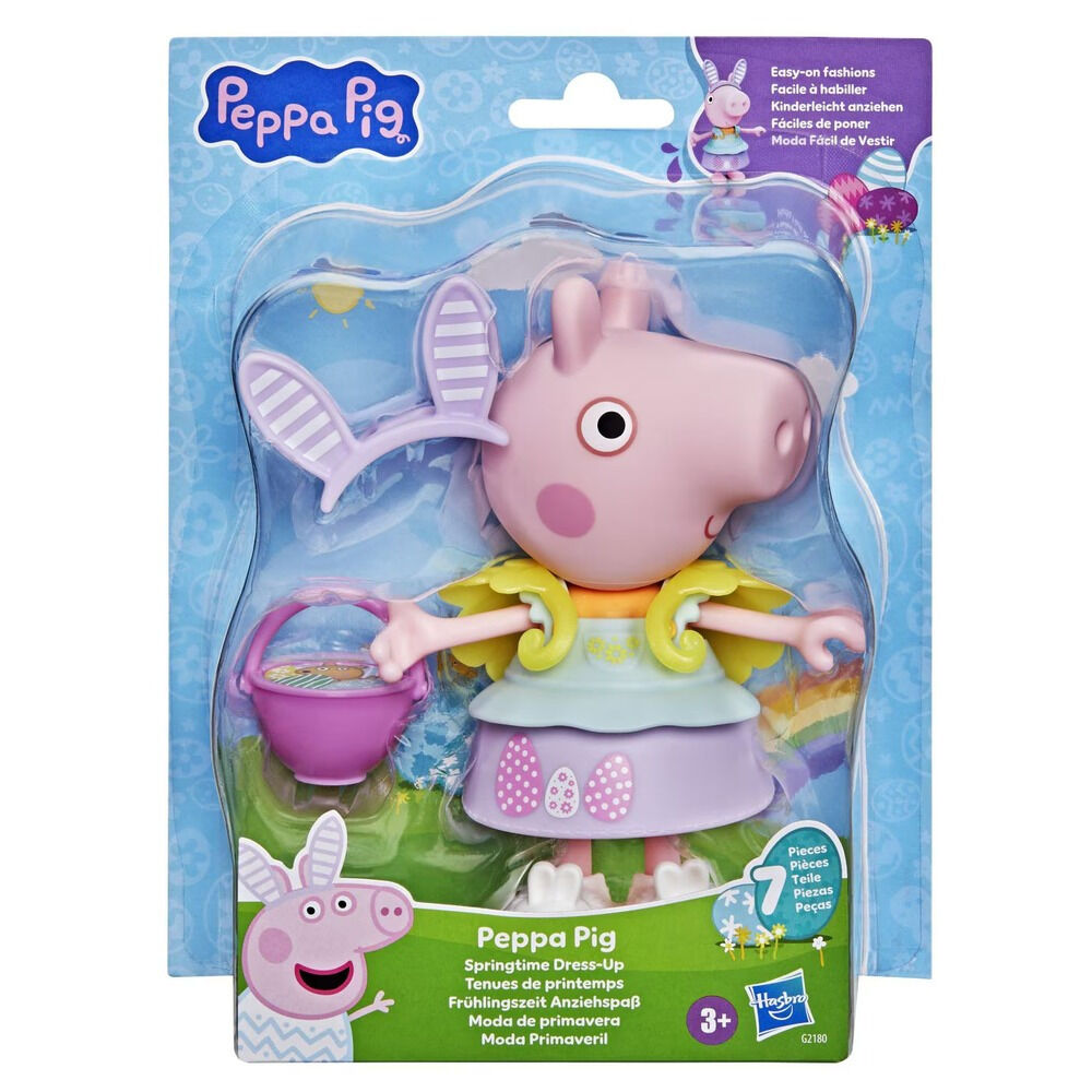 Figurina Peppa Pig Tinuta de primavara, 15 cm, Multicolor