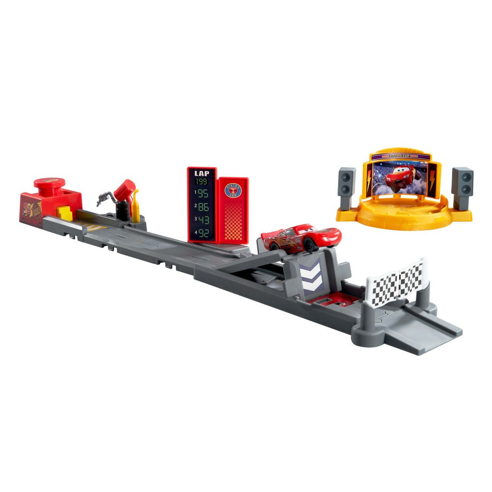 Set cu masinuta si lansator Cars Cupa Piston JDJ02, Multicolor