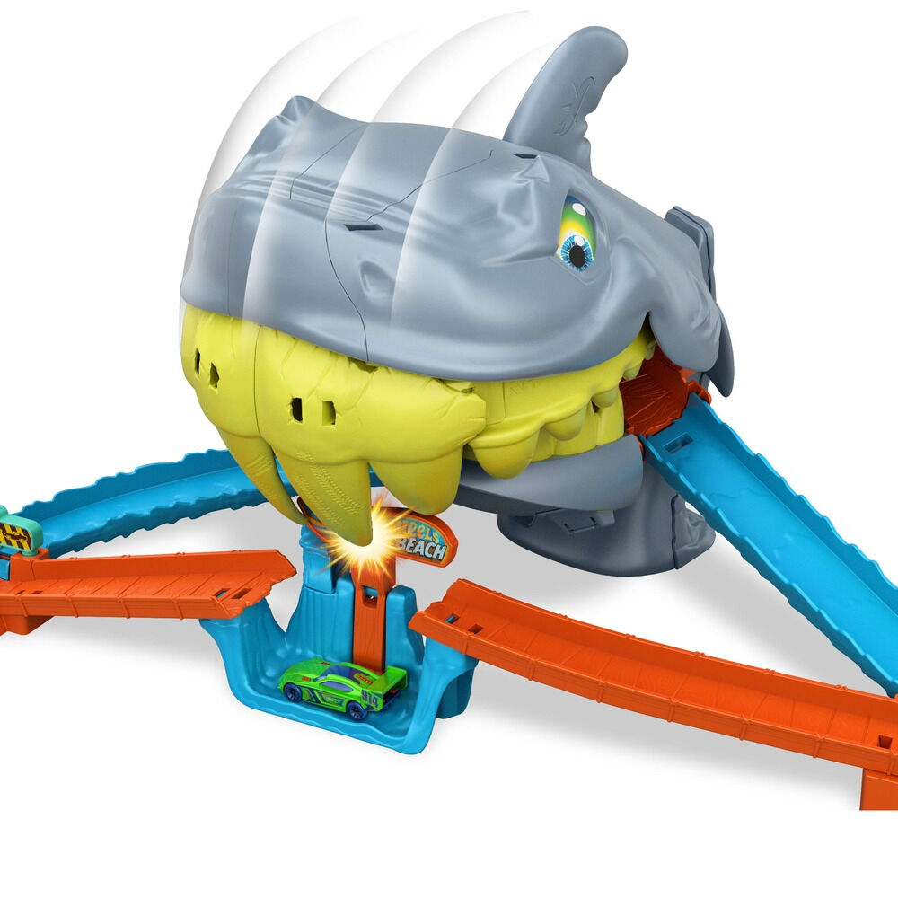 Set Hot Wheels City Atacul Rechinului JHL96, masina metalica inclusa, Multicolor