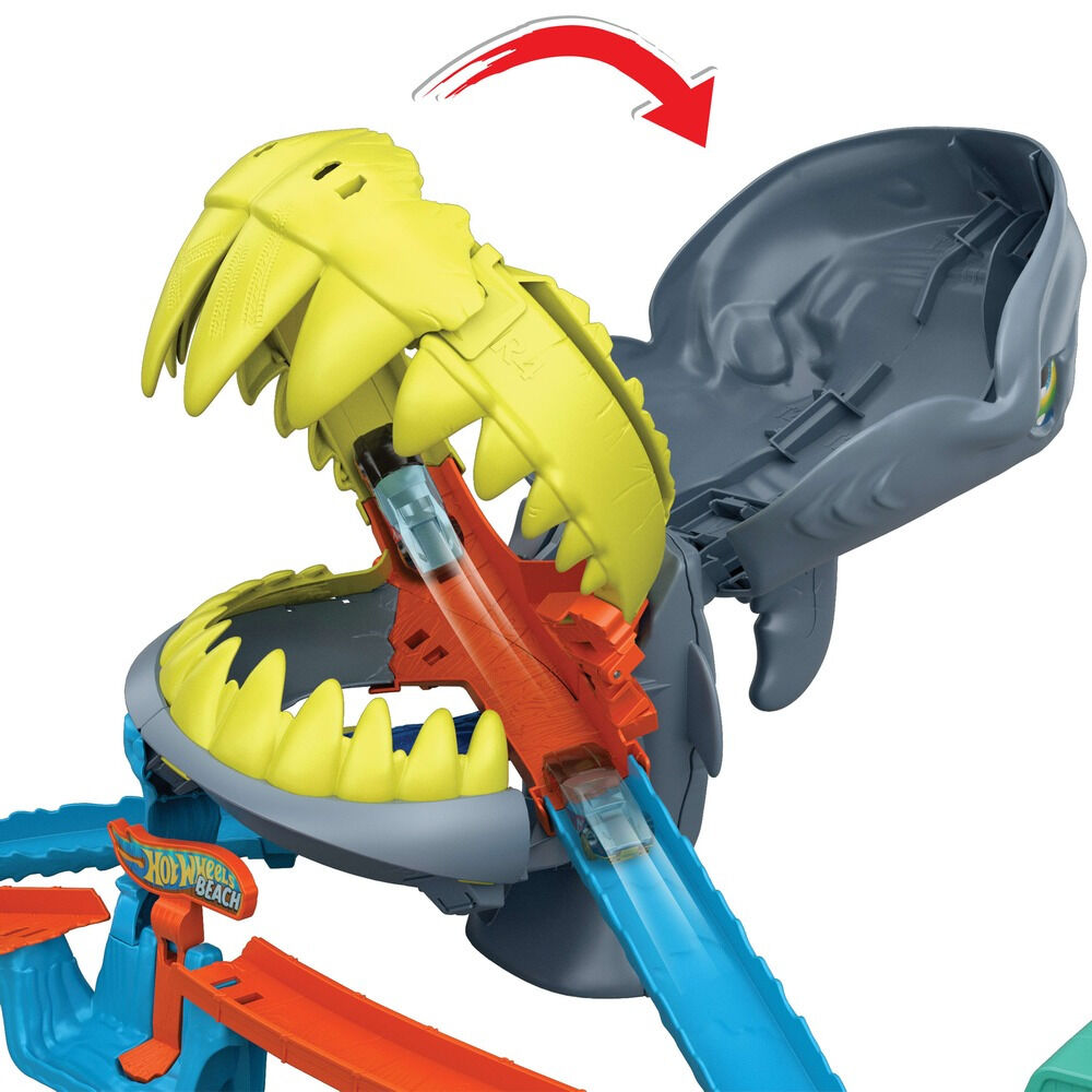 Set Hot Wheels City Atacul Rechinului JHL96, masina metalica inclusa, Multicolor