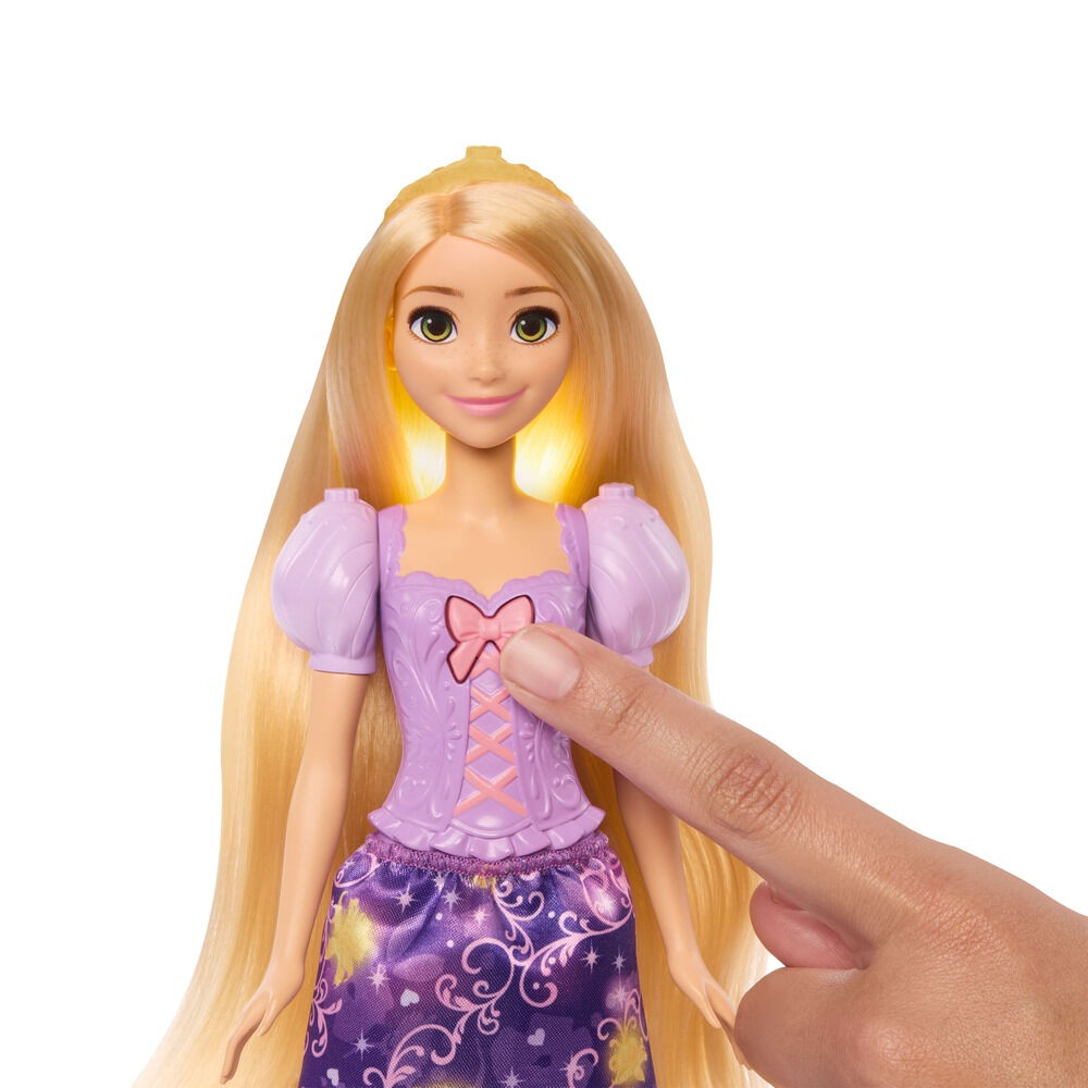 Papusa interactiva Disney Princess Rapunzel JHL46, cu par magic si accesorii, Multicolor