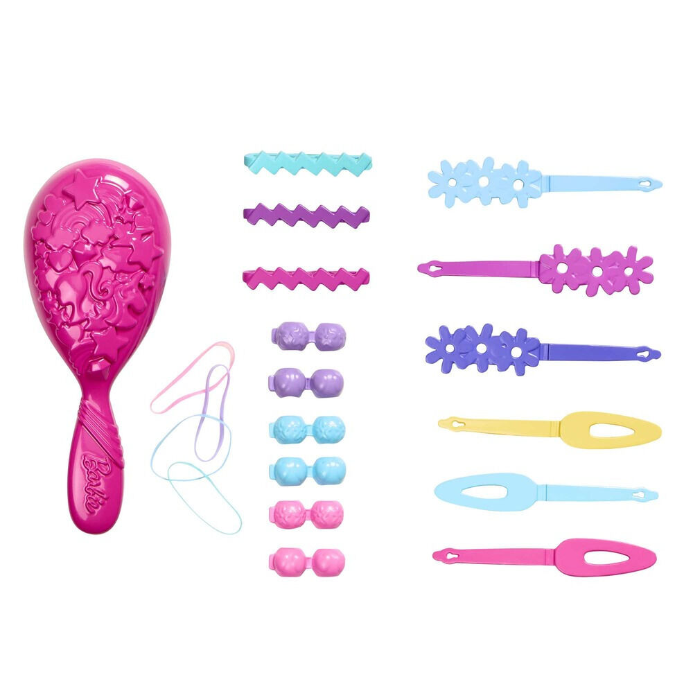 Set bust Barbie cu accesorii pentru coafat HMD88, 21 piese, Multicolor