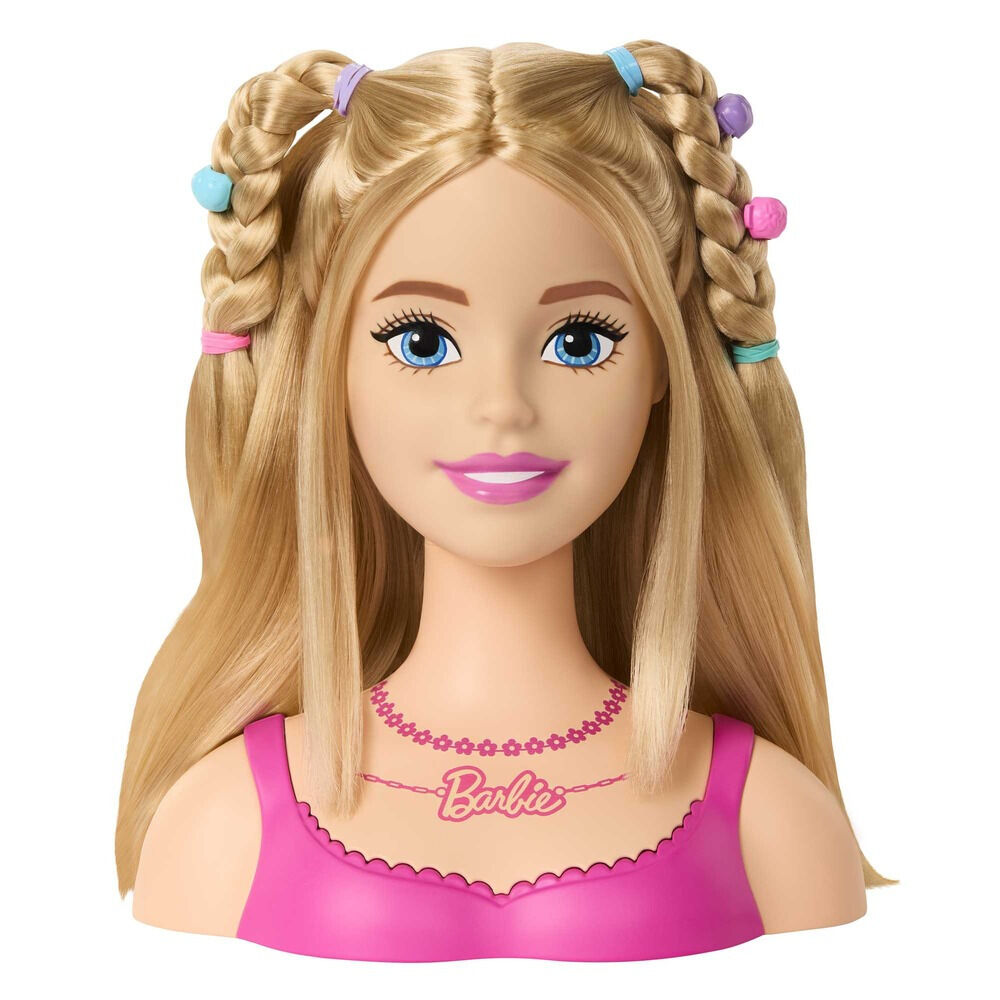 Set bust Barbie cu accesorii pentru coafat HMD88, 21 piese, Multicolor