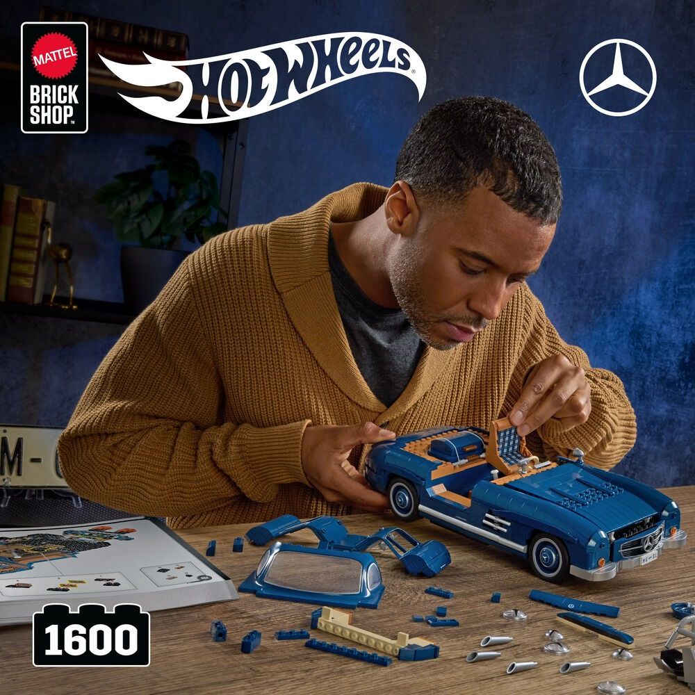 Set constructie Mattel Brick Shop Hot Wheels Mercedes-Benz 300SL HWW25, 1600 piese