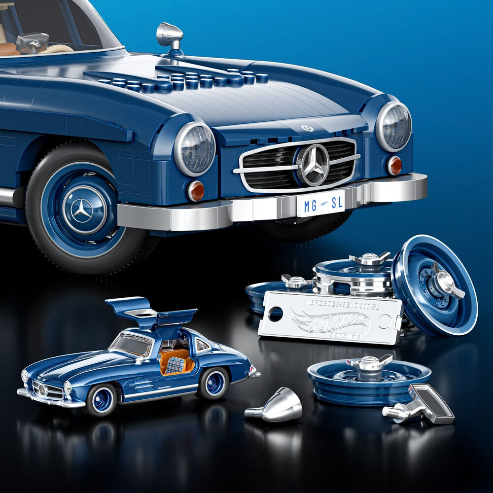 Set constructie Mattel Brick Shop Hot Wheels Mercedes-Benz 300SL HWW25, 1600 piese