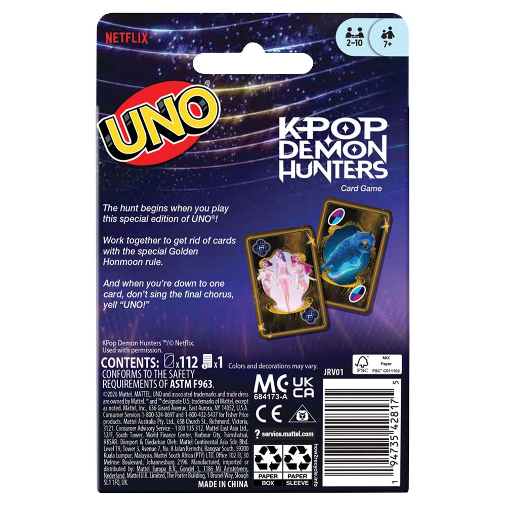 Joc de carti Uno K-Pop Demon Hunters JRV01