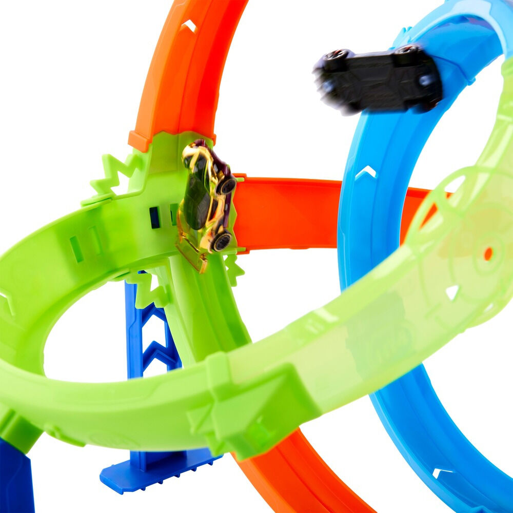 Set piste si masinuta Hot Wheels Stunt Tracks Rapid Launch Cyclone JHK73, Multicolor