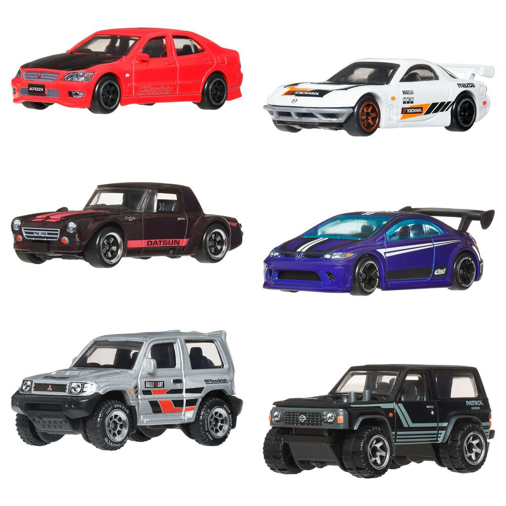 Set 6 masini Hot Wheels Silver Series Japonia JLB23, 1:64, Multicolor