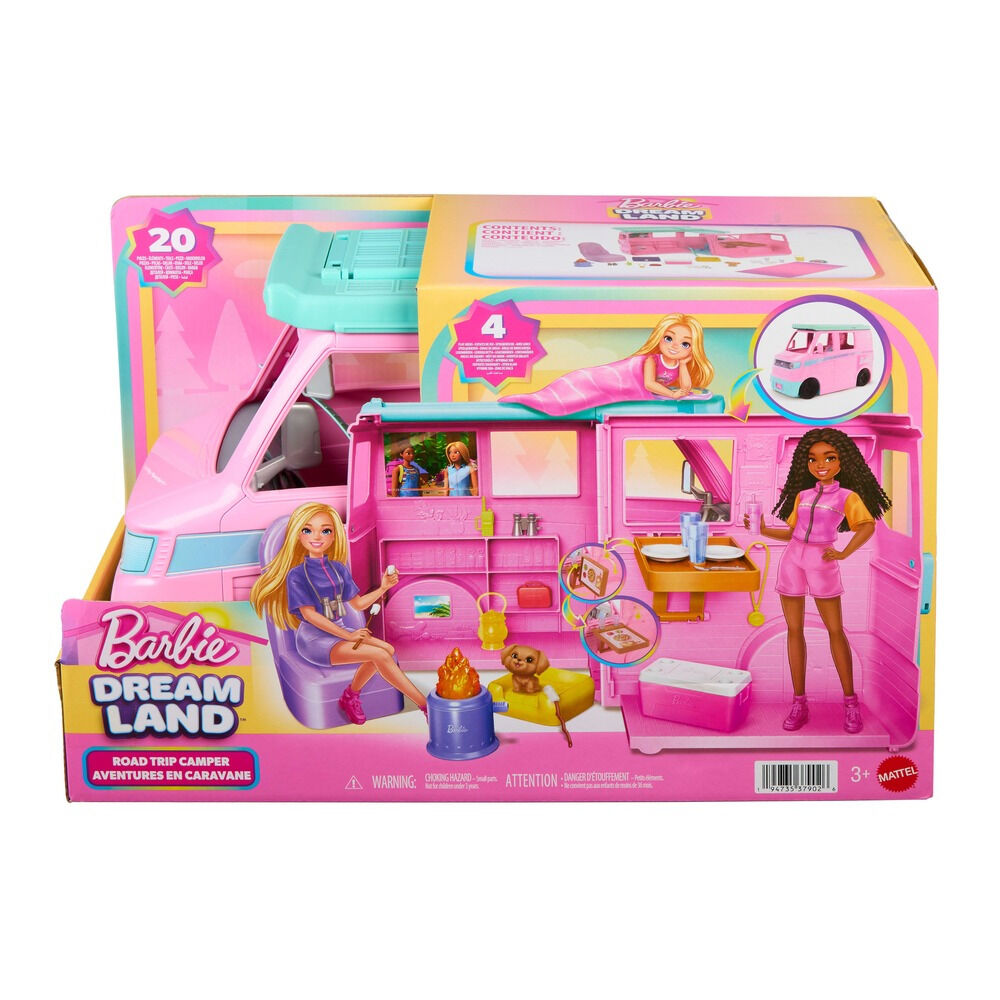 Set Mini rulota Barbie Dream Land Road Trip Camper JMK45, Multicolor