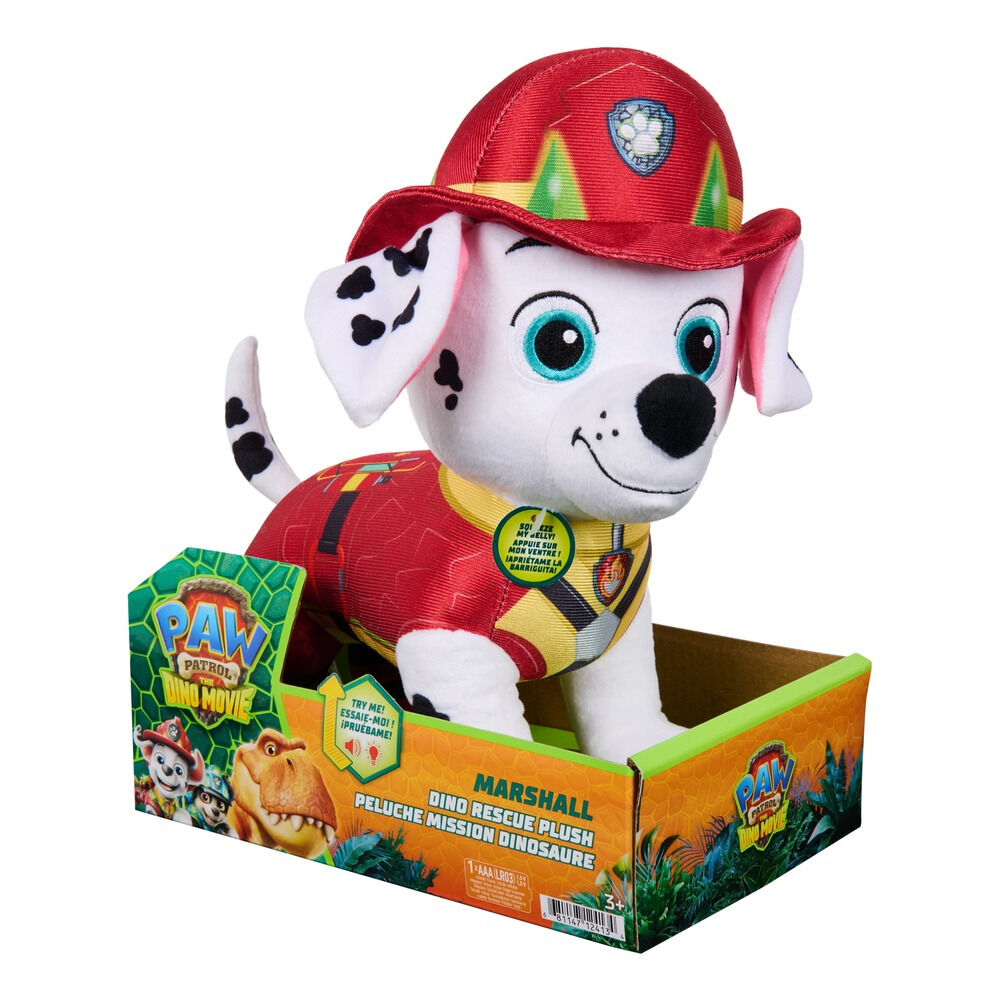 Jucarie plus Gund Paw Patrol Marshall Dino film, 25.5 cm, Multicolor
