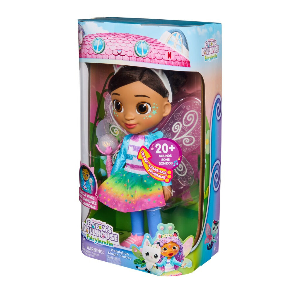 Papusa Fairylandia Dandelion Casa de papusi Gabby, 33 cm, Multicolor