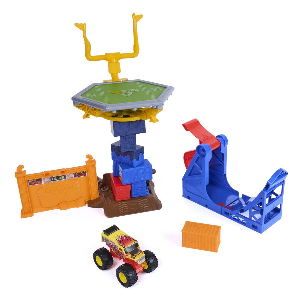 Set de joaca Salt pe trambulina Monster Jam, masinuta inclusa, Multicolor