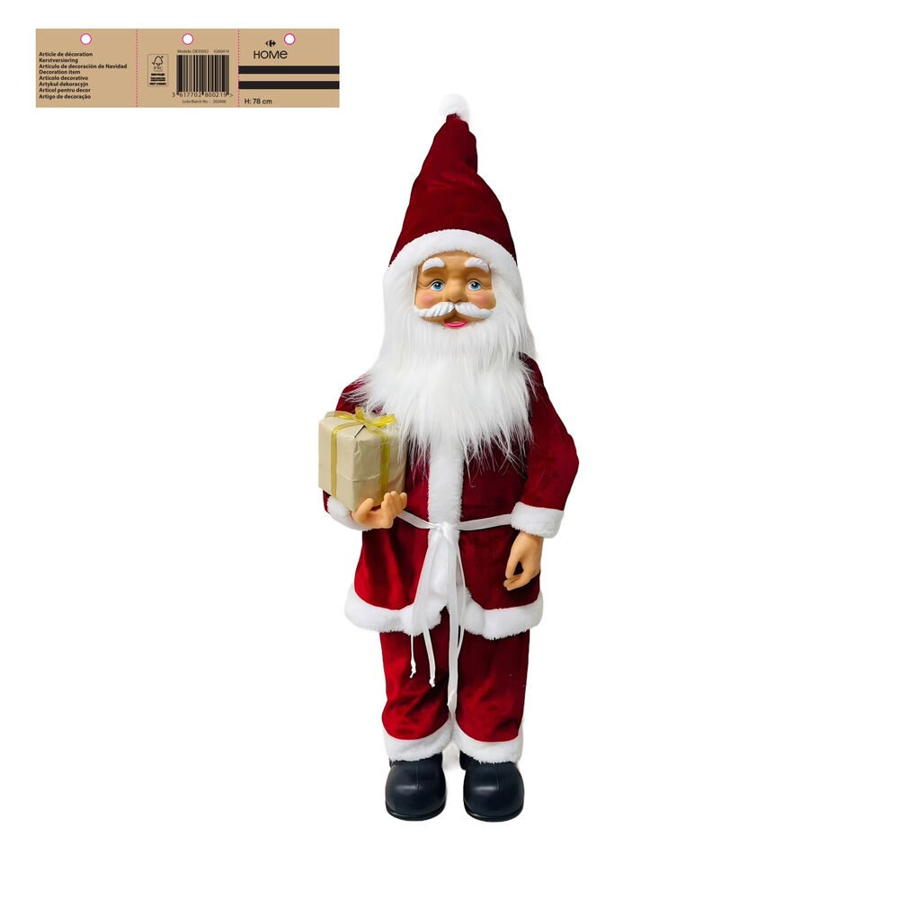 Figurina Mos Craciun Carrefour, 78 cm, Rosu